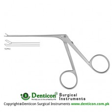 Micro Alligator Forceps Straight - Cup Shaped Stainless Steel, 8 cm - 3" Cup Size - Jaw Size 0.6 x 0.5 mm - 3.5 mm